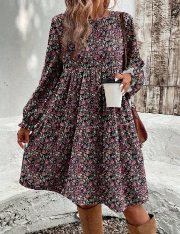 Rochie medie SHEIN CURVE, floral print