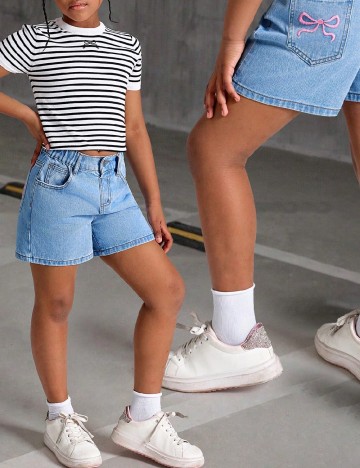 Pantaloni scurti Shein Kids, albastru