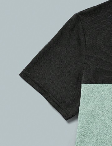 Compleu Shein Kids, negru/verde