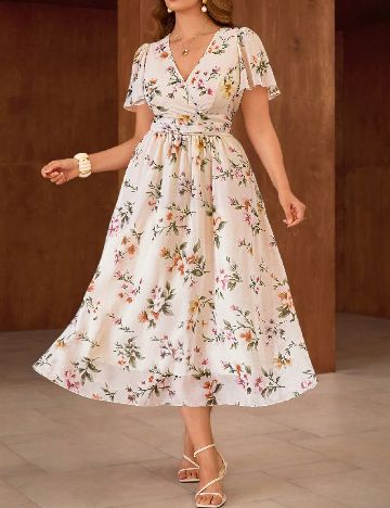 Rochie medie SHEIN CURVE, crem