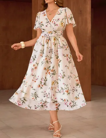 Rochie medie SHEIN CURVE, crem