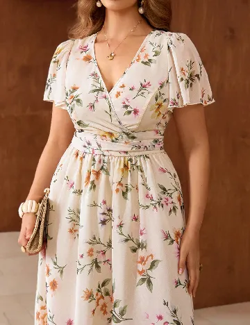 Rochie medie SHEIN CURVE, crem