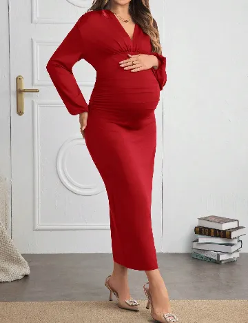 Rochie lunga SHEIN Maternity, rosu