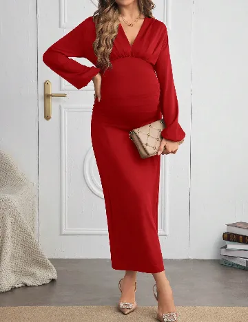 Rochie lunga SHEIN Maternity, rosu