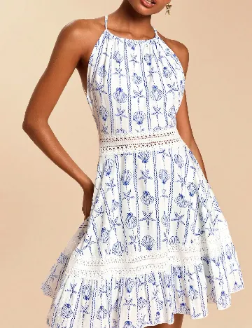Rochie scurta SHEIN, alb/albastru