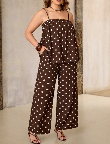 Compleu SHEIN CURVE, maro/crem