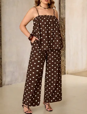 Compleu SHEIN CURVE, maro/crem