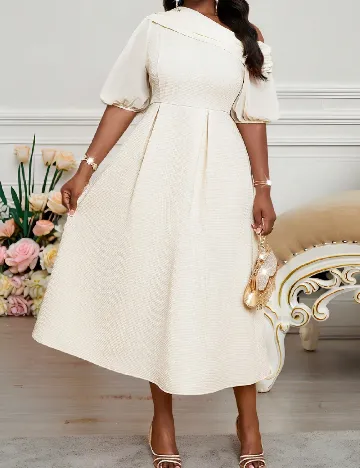 Rochie medie SHEIN CURVE, ecru