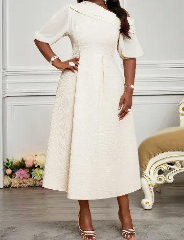 Rochie medie SHEIN CURVE, ecru