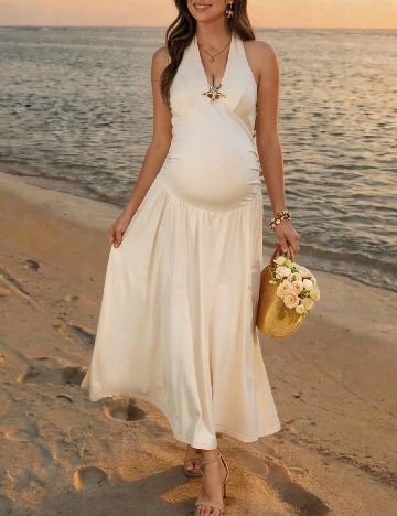 Rochie medie SHEIN Maternity, crem