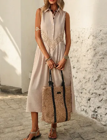 Rochie medie SHEIN, crem
