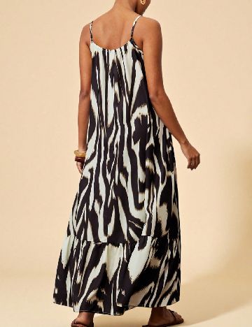 Rochie lunga SHEIN, negru/crem