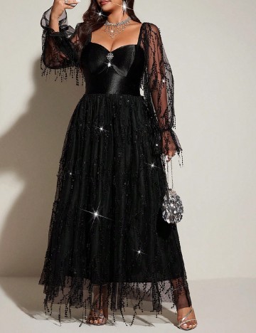 Rochie lunga SHEIN CURVE, negru