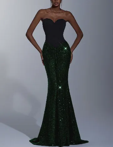 Rochie lunga SHEIN, verde/negru