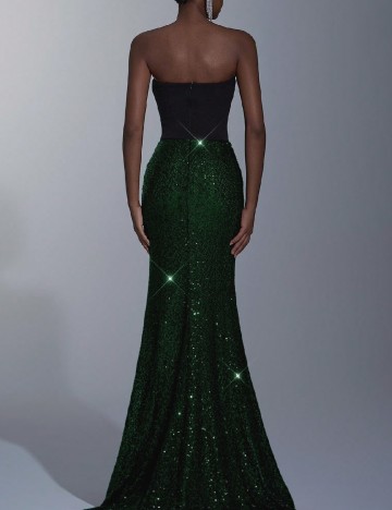 Rochie lunga SHEIN, verde/negru