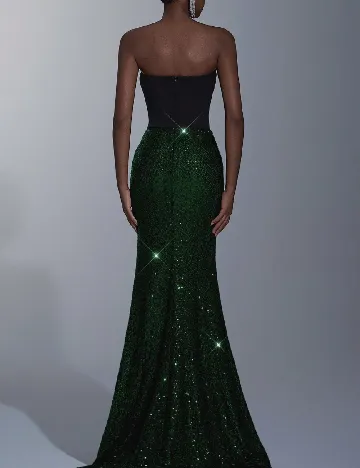 Rochie lunga SHEIN, verde/negru