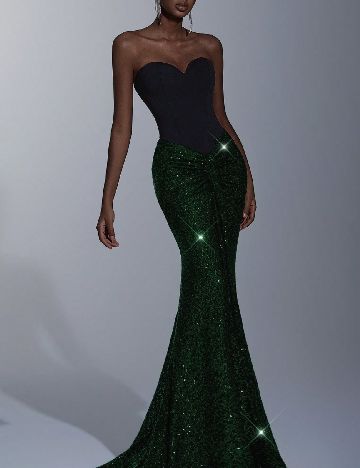 Rochie lunga SHEIN, verde/negru