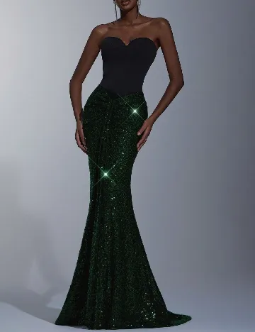 Rochie lunga SHEIN, verde/negru