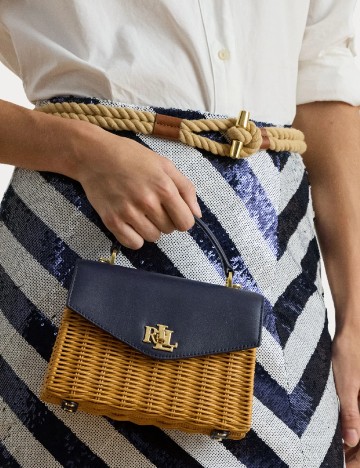 Geanta Ralph Lauren, bleumarin/maro
