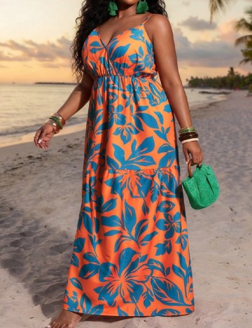 Rochie lunga SHEIN CURVE, mix culori