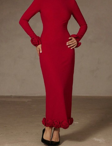 Rochie lunga Aveloria, rosu
