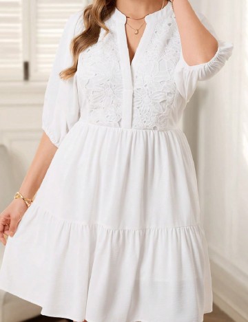 Rochie scurta SHEIN CURVE, alb