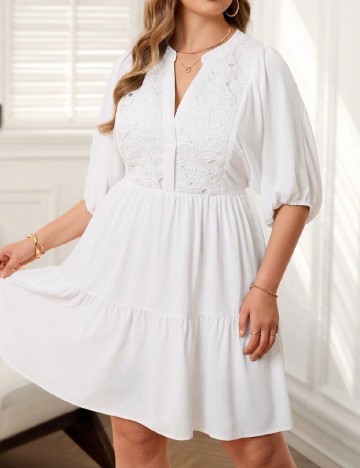 Rochie scurta SHEIN CURVE, alb