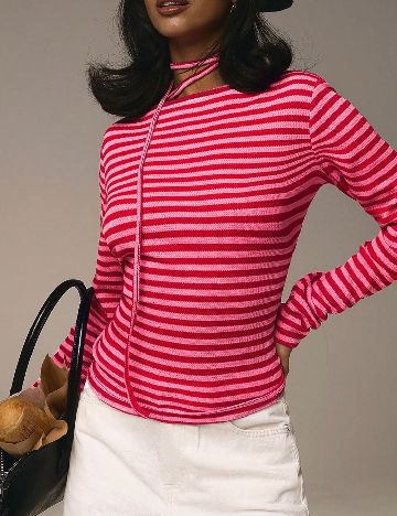 Bluza SHEIN, roz/rosu