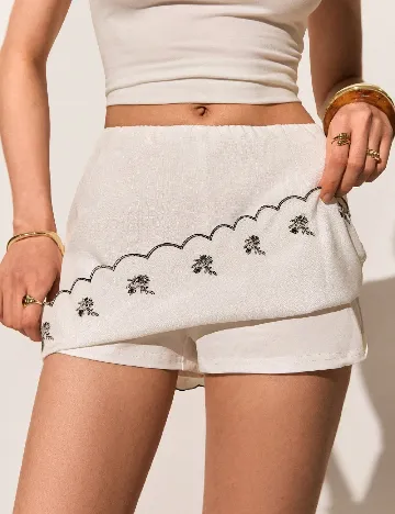 Fusta pantalon Poeselle, alb