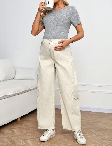 Blugi SHEIN Maternity, crem