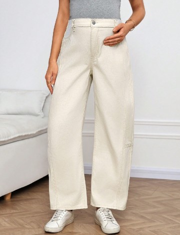 Blugi SHEIN Maternity, crem