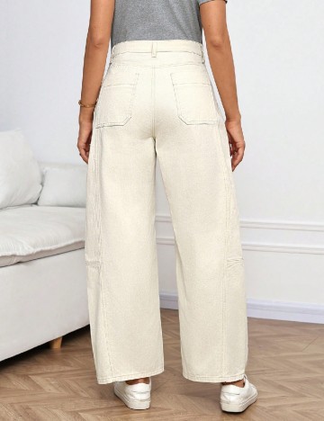 Blugi SHEIN Maternity, crem