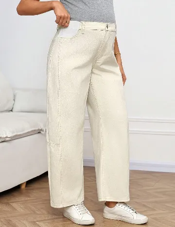 Blugi SHEIN Maternity, crem