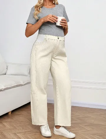 Blugi SHEIN Maternity, crem