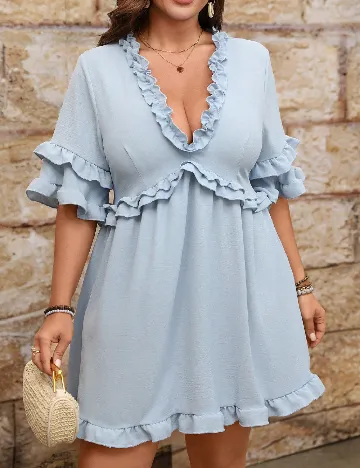 Rochie scurta SHEIN CURVE, bleu