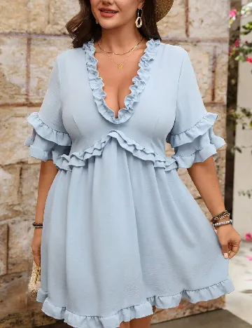 Rochie scurta SHEIN CURVE, bleu
