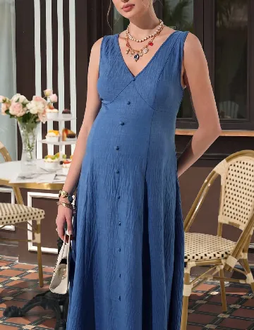 Rochie lunga SHEIN Maternity, albastru