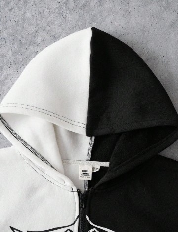 Hanorac Shein Kids, alb/negru
