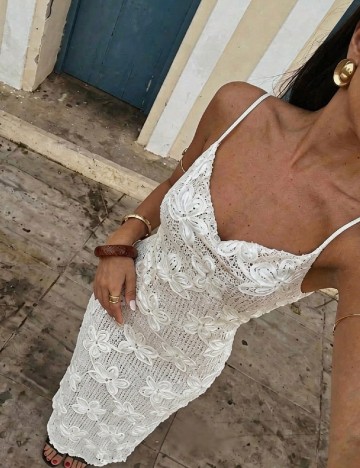 Rochie de plaja SHEIN, ecru