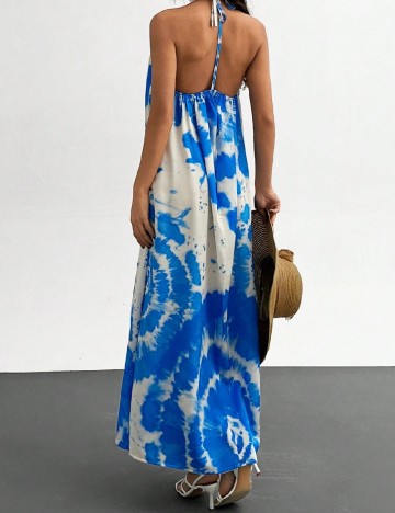 Rochie lunga SHEIN, albastru/alb