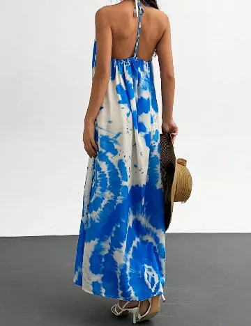 Rochie lunga SHEIN, albastru/alb