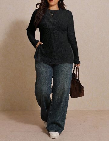Bluza SHEIN CURVE, negru