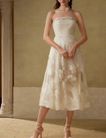 Rochie medie MOTF, crem
