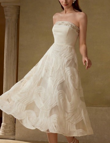 Rochie medie MOTF, crem
