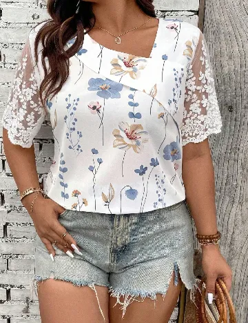 Bluza SHEIN CURVE, alb