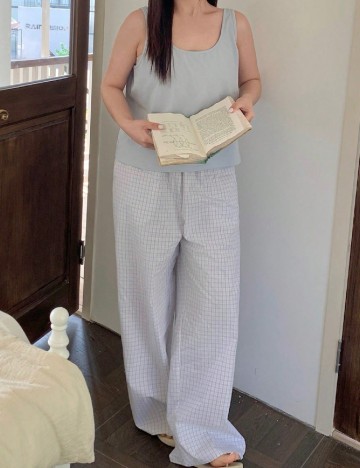 Pijama Dazy Plus Size, albastru/gri