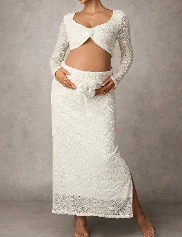 Compleu SHEIN Maternity, ecru