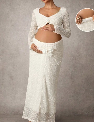 Compleu SHEIN Maternity, ecru