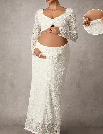 Compleu SHEIN Maternity, ecru