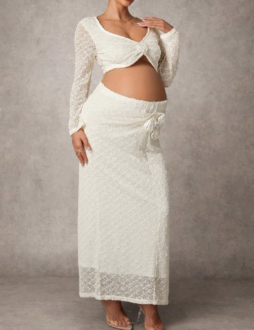 Compleu SHEIN Maternity, ecru